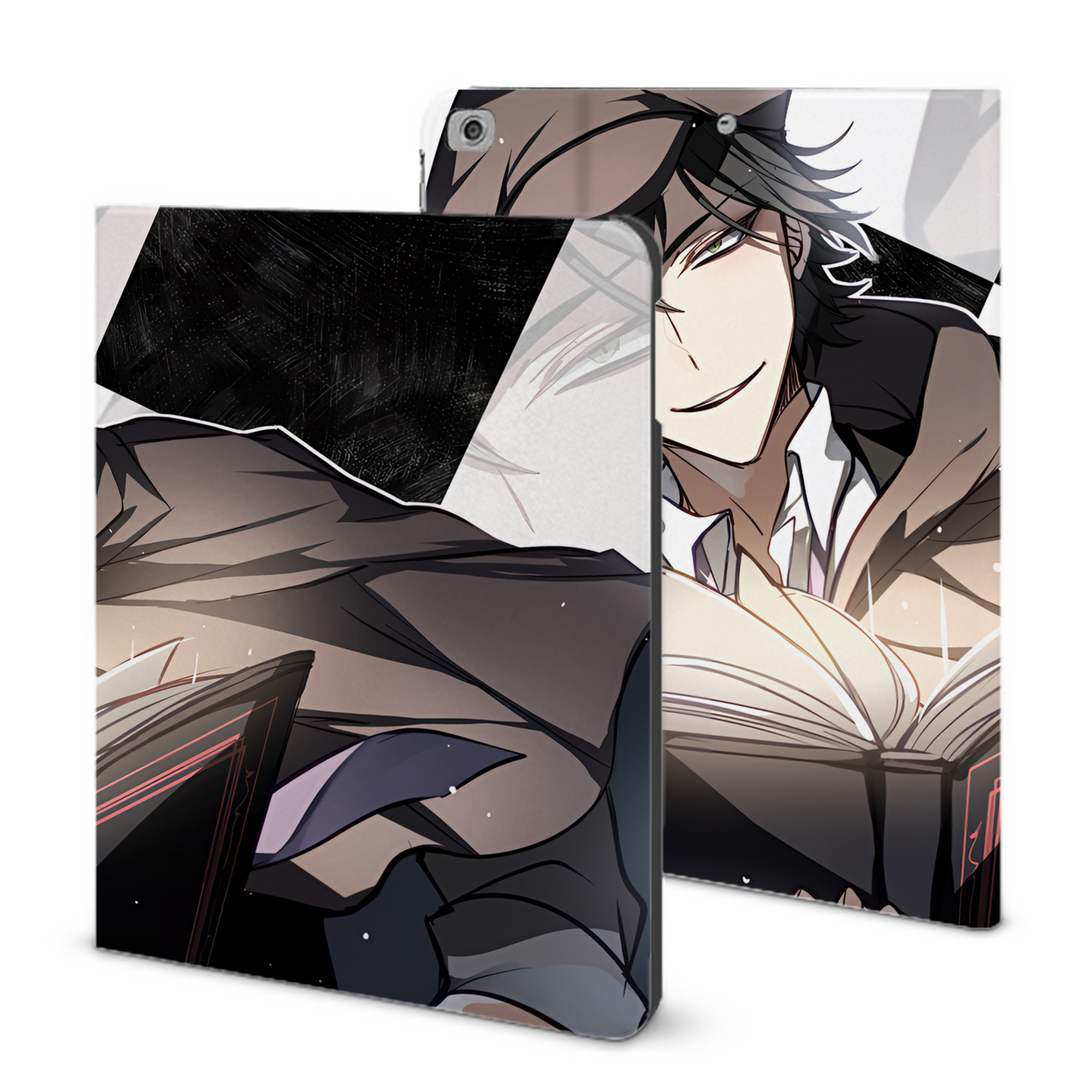 （画像用） 文豪ストレイドッグス Bungo Stray Dogs IPad ケース ブック型 PUレザー TPU 耐衝撃 軽量 薄型 ペン収納なし 全面保護 IPad 各モデル対応